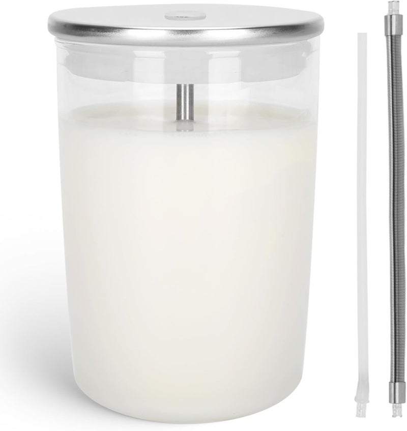 Fengind Glass Milk Container for Jura & Stainless Steel Milk Pipe Casing with HP3 Adapter, Compatible with Jura Coffee Machine Models: Z8, Z6, J6, S8, S80, E8, GIGA X8cG2 / X8G2/X3cG2 / X3G2, X8, X10, WE8 - Image 1
